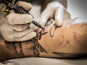 meaningful front thigh tattoos